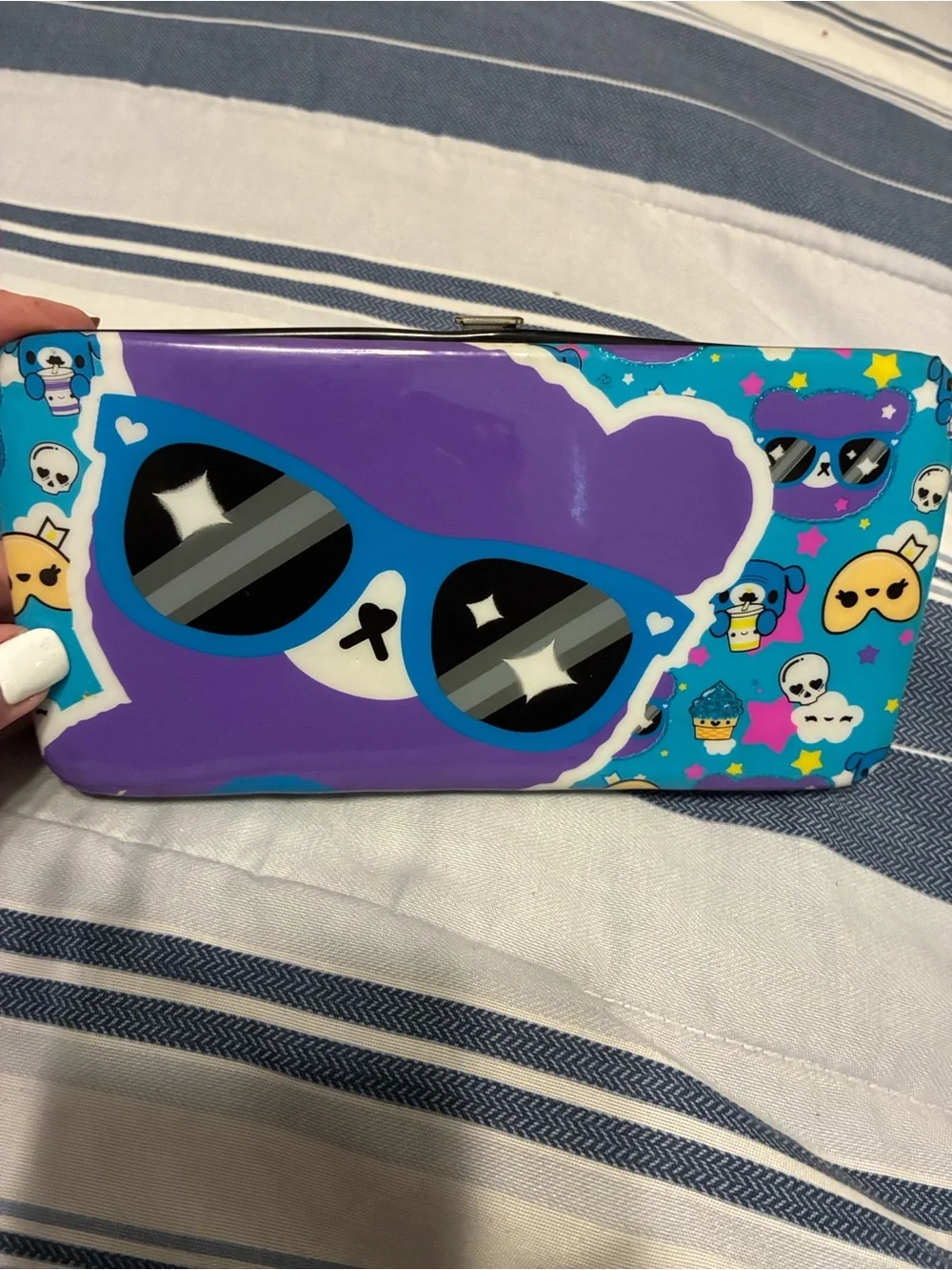 Loungefly Purple & Teal Sunglasses Bear Zip Wallet
